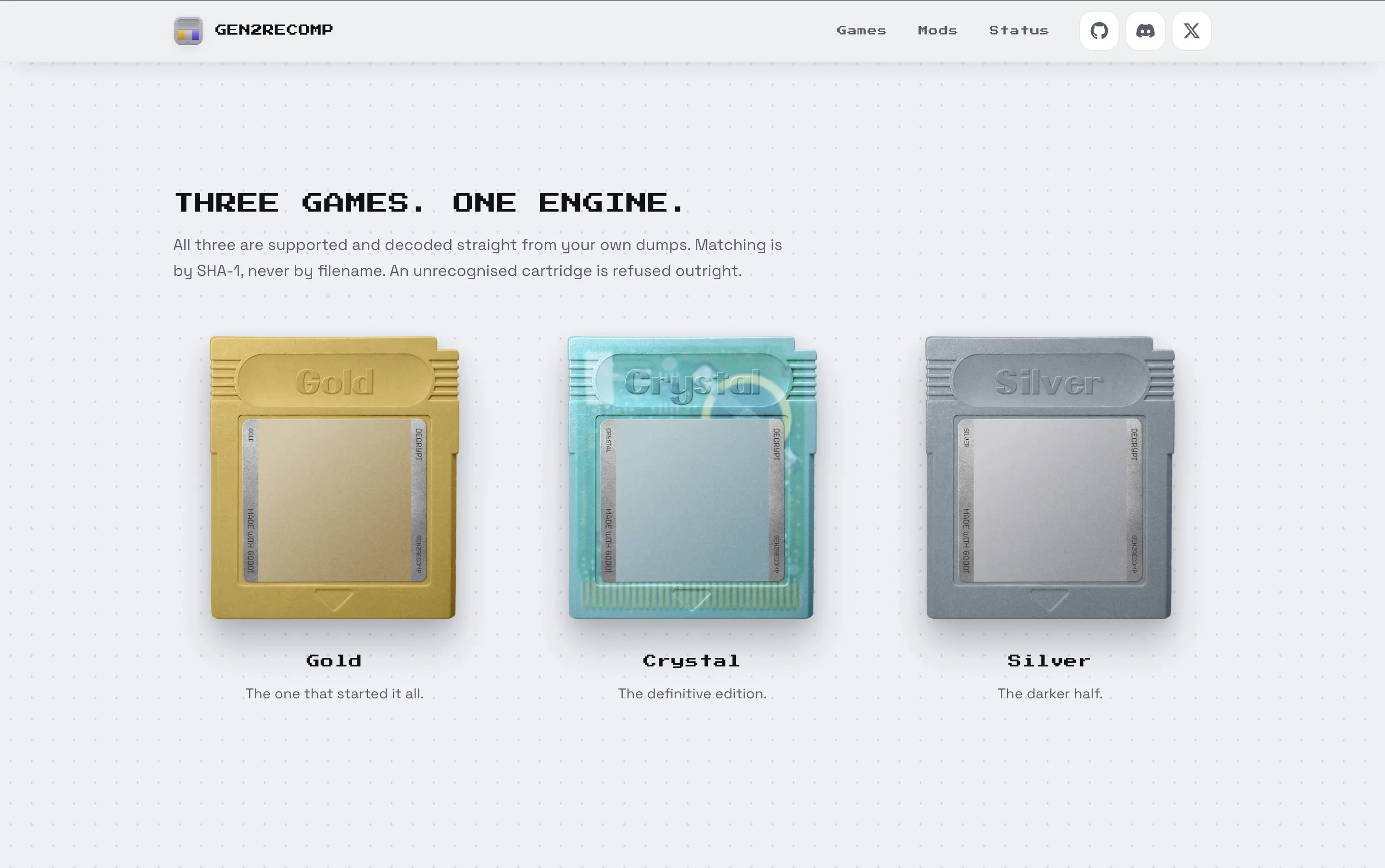 Temporary pokerecomp cartridge visual